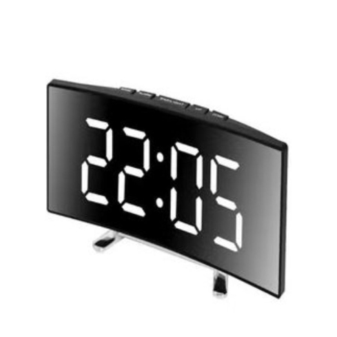 NXZ DS-3811L Digital LED Mirror Alarm Clock - Black