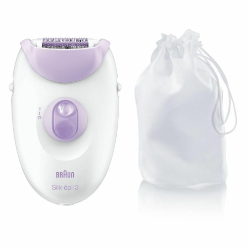 Braun SE3170 Silk epil 3 Epilator with Storage Pouch for Women - Purple White