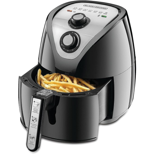 Black & Decker ‎Air Fryer With Convection Technology, 2.5 Liter, 1500 Watt, Black - AF200-B5 - International Warranty