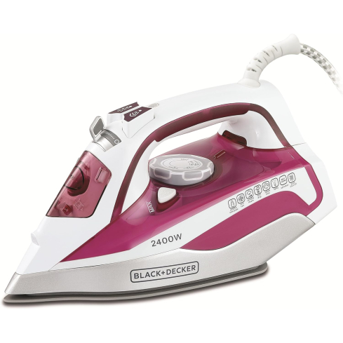 Black & Decker X2400-B5 Steam Iron, 2400W -Pink White