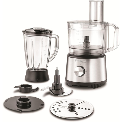 Black & Decker FX825 Food Processor, 800W - Silver Black