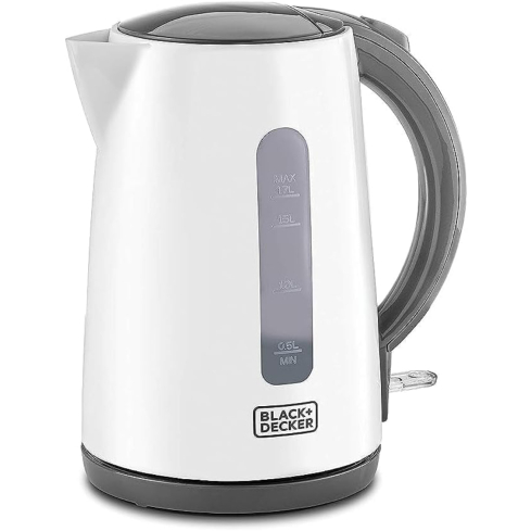 Black & Decker Jc70-B5 Concealed Coil Electric Kettle, 1.7L, 2200W - White Black