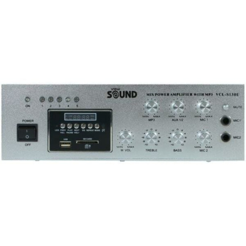 View Sound Mixer Amplifier 130 W in Silver - VCL-S130U | امبليفاير ميكسر فيو ساوند 130 وات باللون فضي - VCL-S130U
