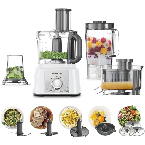 Kenwood FDP65.750WH Food Processor, 1000W - White Black - international warranty
