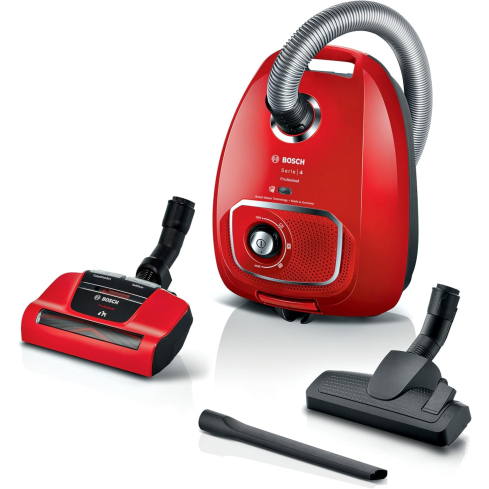 Bosch BGBS4PET1 Bagged Vacuum Cleaner, 600 W - Red-International Warranty