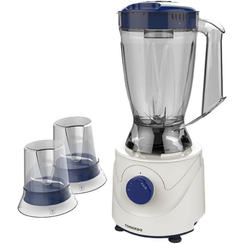 TORNADO Electric Blender 400 Watt 1.5 Liter 2 Mills Blue BL400/2-BLUE