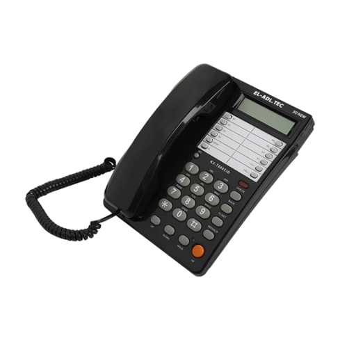 El Adl Tech 30NEW Corded Landline Phone, Digital Screen - Black