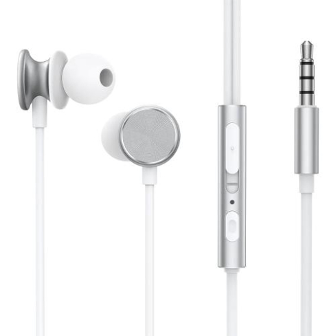 JOYROOM Wired Earphones, 3.5mm connector, Built-in Microphone, Silver, JR-EW03