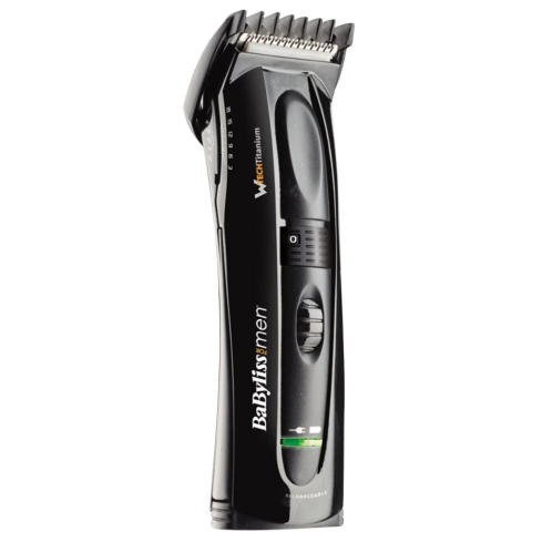 BaByliss Hair and Beard Clipper 39 mm Titanium Blades 5 Cutting Positions in Silver and Black - E769SDE | ماكينة حلاقة الشعر واللحية بيبي ليس شفرات تيتانيوم 39 مم 5 أطوال قص باللون فضي وأسود - E769SDE