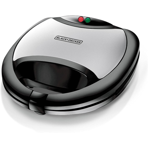 BLACK+DECKER Sandwich Maker, 1750 Watt, Black Silver - TS2080-B5