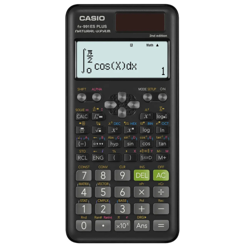 Casio Scientific Calculator, 417 Functions, Natural Textbook Display, Black, FX-991ES PLUS 2nd Edition | آلة حاسبة علمية كاسيو، 417 وظيفة، شاشة عرض طبيعي للمعادلات، أسود، FX-991ES PLUS 2nd Edition