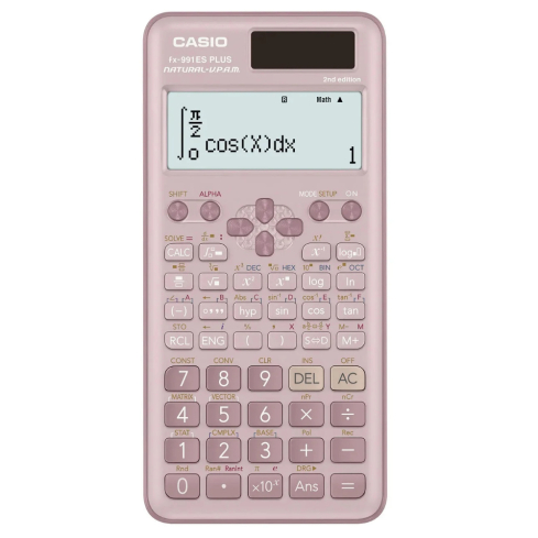 Casio Scientific Calculator, 417 Functions, Natural Textbook Display, Pink, FX-991ES PLUS-PK 2nd Edition | آلة حاسبة علمية كاسيو، 417 وظيفة، شاشة عرض طبيعي للمعادلات، وردي، FX-991ES PLUS-PK 2nd Edition