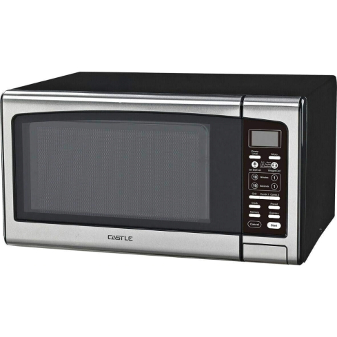 Castle Grill Microwave 34 Liter in Black and Silver | ميكروويف كاسيل بشواية 34 لتر باللون الأسود والفضي