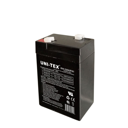 UNI-TEX F01 Rechargeable Battery, 6V, 4.5A - Black