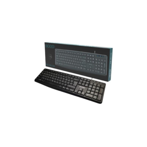 Hood USB Wired Keyboard, Black - KB-150