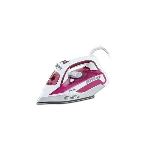 BLACK+DECKER Steam Iron, 2400 Watt, Pink White - X2400-B5