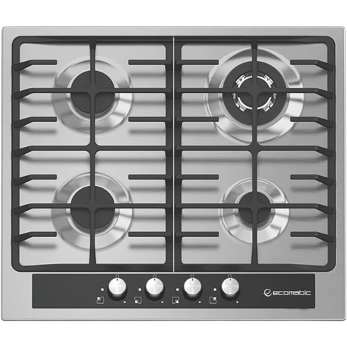 Ecomatic Built-in Gas Hob، 60 cm، 4 Burners in Stainless Steel - S603GC | مسطح غاز بلت ان ايكوماتيك، 60 سم باللون ستانلس ستيل - S603GC