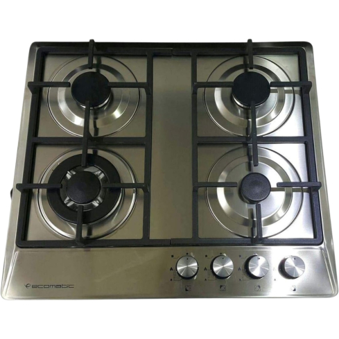 Ecomatic Built-in Gas Hob, 60 cm, 4 Burners in Stainless Steel - S603OC | مسطح غاز بلت ان ايكوماتيك، 60 سم باللون ستانلس ستيل - S603OC