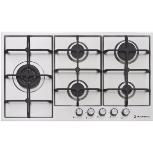 Ecomatic Built-in Gas Hob, 90 cm, 5 Burners in Stainless Steel - NS913C | مسطح غاز بلت ان ايكوماتيك، 90 سم باللون ستانلس ستيل - NS913C