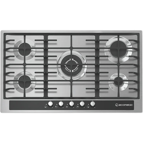 Ecomatic Built-in Gas Hob, 90 cm, 5 Burners in Black Glass - S903GC | مسطح غاز بلت ان ايكوماتيك، 90 سم باللون زجاج أسود - S903GC