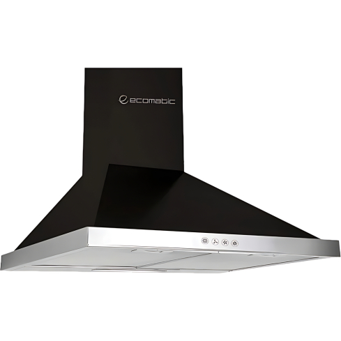 Ecomatic Kitchen Hood 60 cm in Black with Stainless Steel Frame | شفاط مطبخ إيكوماتيك 60 سم باللون أسود بإطار ستانلس ستيل