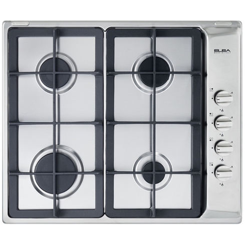 ELBA Built-in Gas Hob، 60 cm، 4 Burners in Stainless Steel - ES65-450X | مسطح غاز بلت ان البا، 60 سم باللون ستانلس ستيل - ES65-450X