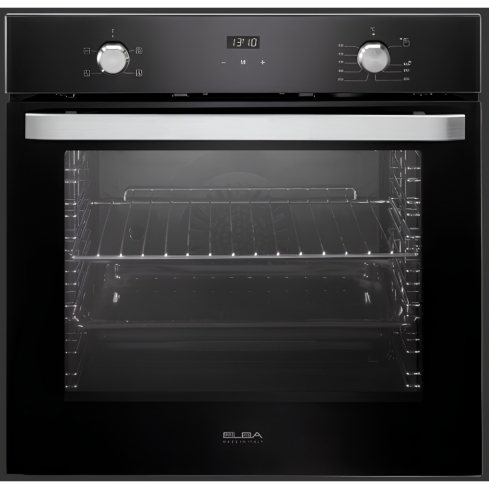 ELBA Built-in Gas Oven, 60 cm, 65 Liter, Gas Grill, With Fan, Black Glass, EL10XLBFG | البا فرن غاز بلت ان، 60 سم، 65 لتر، شواية غاز، بالمروحة، زجاج أسود، EL10XLBFG