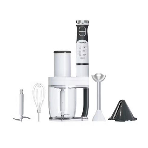 TORNADO Hand Blender 600 Watt Chopper Whisk White HB-600WBT