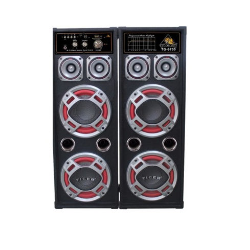مكبر صوت بلوتوث تايجر مع ريموت كنترول، أسود - TG-6700