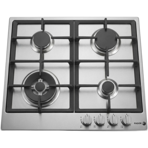 FAGOR Built-in Gas Hob, 60 cm, 4 Burners in Stainless Steel - 5FI64GLSTXA | مسطح غاز بلت ان فاجور، 60 سم باللون ستانلس ستيل - 5FI64GLSTXA