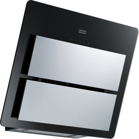 Franke Kitchen Hood 60 cm in Black Glass / Stainless Steel | شفاط مطبخ فرانكي 60 سم باللون زجاج أسود / ستانلس ستيل