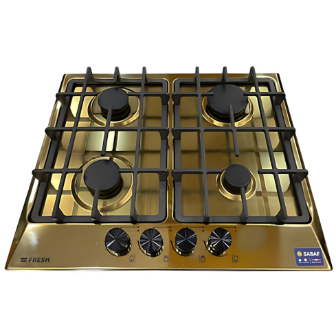 Fresh Built-in Gas Hob, 60 cm, 4 Burners in Stainless Steel - HFR60CMSGC1 | مسطح غاز بلت ان فريش، 60 سم باللون ستانلس ستيل - HFR60CMSGC1