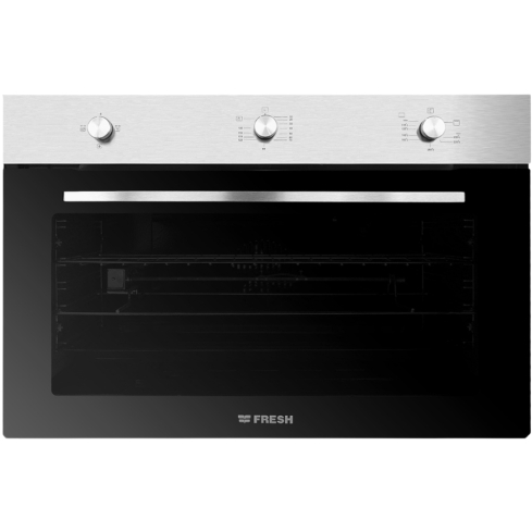 Fresh Built-in Gas Oven، 90 cm، 110 l in Stainless Steel | فرن غاز بلت ان فريش، 90 سم باللون ستانلس ستيل