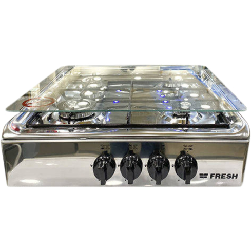 Fresh Gas Hob 55 cm in Stainless Steel | مسطح غاز فريش 55 سم باللون ستانلس ستيل