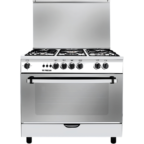 Fresh Gas Cooker 90 cm in Stainless Steel | بوتاجاز فريش 90 سم باللون ستانلس ستيل