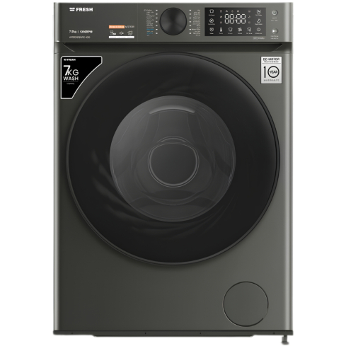Fresh Front Load Washing Machine 7 kg in Dark Silver - W7DD1255PC-CG | غسالة تحميل أمامي فريش 7 كجم باللون فضي غامق - W7DD1255PC-CG