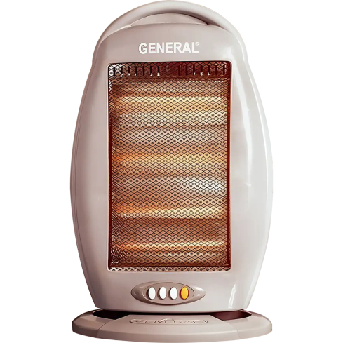 General Quartz Halogen Heater, 1600 W, 4 Quartz Candles in Grey, model GE-H104/4M | دفاية كوارتز هالوجين جنرال، 1600 وات، 4 شمعات كوارتز، اللون: رمادي، موديل GE-H104/4M