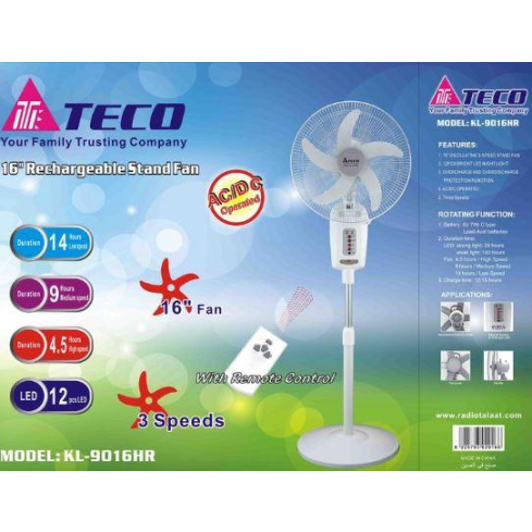 Teco Stand Fan 16 inch in White - KL-9016HR