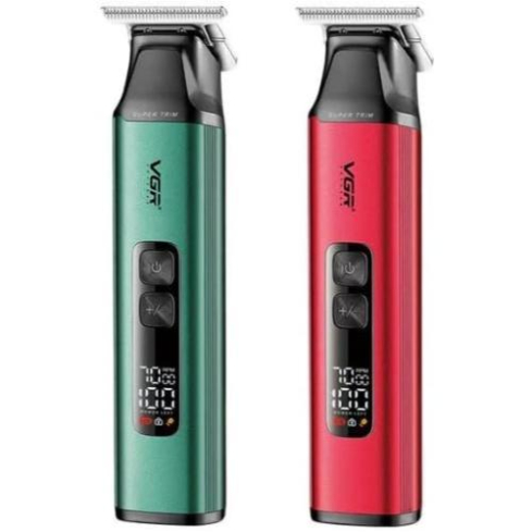 VGR Professional Grooming Kit 14-in-1 800 mAh 100 Min Runtime IPX6 LED Display in Red - V-117