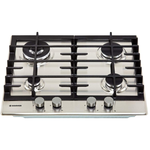 Hoover Built-in Gas Hob, 60 cm, 4 Burners in Stainless Steel - HHG6BR4MX | مسطح غاز بلت ان هوفر، 60 سم باللون ستانلس ستيل - HHG6BR4MX