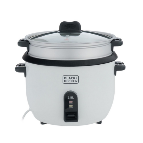 Black & Decker RC2850 Rice Cooker, 2.8 Liter, 1100 Watt - White (international warranty)