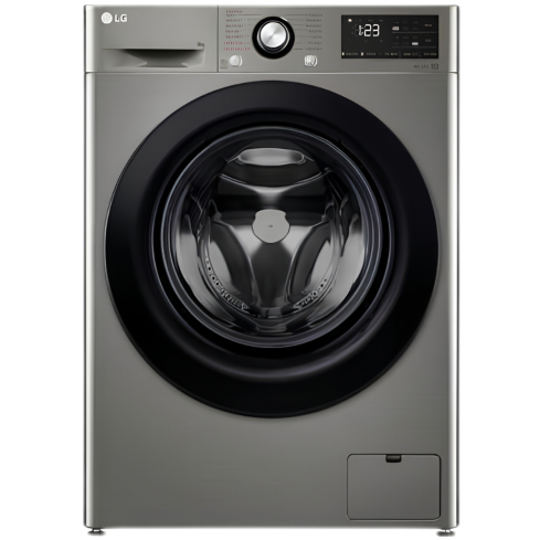 LG Front Load Washing Machine 9 kg in Silver - F4R6VYGCP | غسالة تحميل أمامي ال جي 9 كجم باللون فضي - F4R6VYGCP