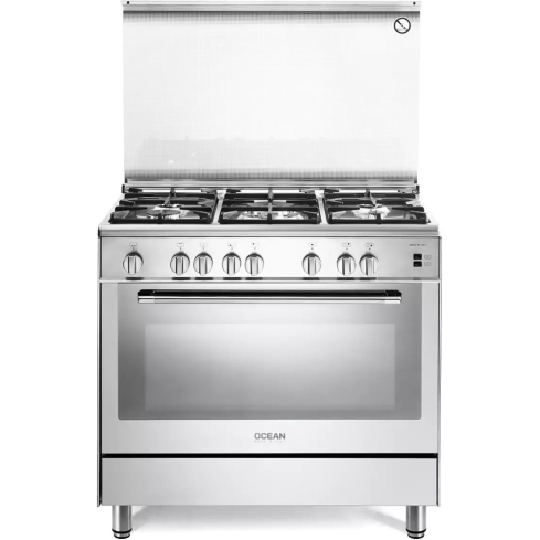 Ocean Gas Cooker 90 cm in Stainless Steel - DKC90X5VIPROF | بوتاجاز اوشن 90 سم باللون ستانلس ستيل - DKC90X5VIPROF