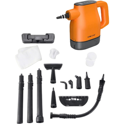 Sokany Steam Cleaner 1350W in Orange | جهاز تنظيف بالبخار سوكاني 1350 وات لون برتقالي