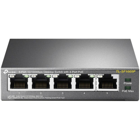 TP-Link TL-SF1005P Desktop Switch, 5-Port 10/100Mbps - Black