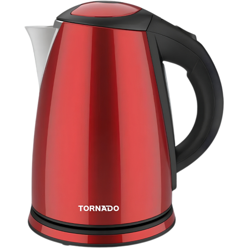 Tornado Electric Kettle 1.8 Liter in Red | غلاية كهربائية تورنيدو 1.8 لتر باللون أحمر