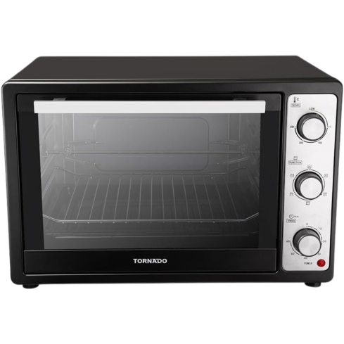 Tornado Countertop Electric Oven 48 Liter 1800 W in Black TEO-48DGE(K) | فرن تورنيدو كهربائي 48 لتر 1800 وات باللون الأسود موديل TEO-48DGE(K)