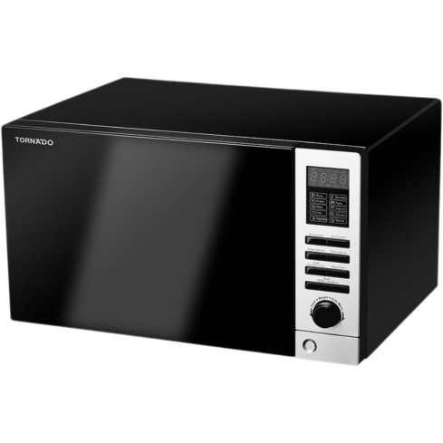 Tornado Grill Microwave 25 Liter in Black | ميكروويف تورنيدو بشواية 25 لتر باللون الأسود