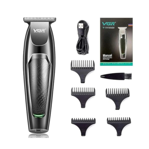 VGR Professional Hair Clipper 100 Min Runtime 5 Length Settings in Silver and Black - V-030 | ماكينة حلاقة شعر في جي آر احترافية 100 دقيقة تشغيل 5 إعدادات طول باللون فضي وأسود - V-030