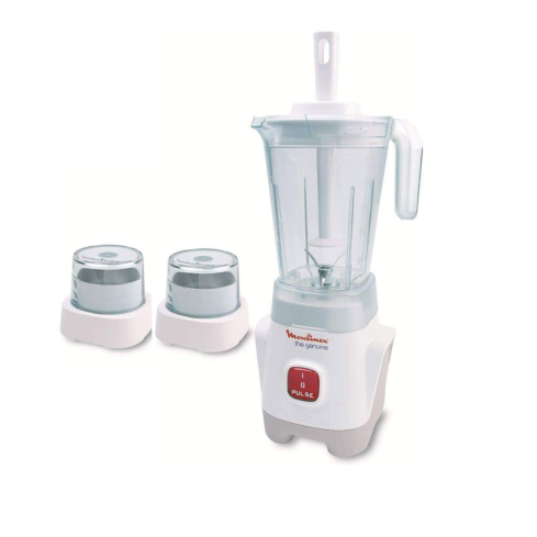 Moulinex BL721 Electric Blender with Grind , 400 Watt, 1.25 Liter - White